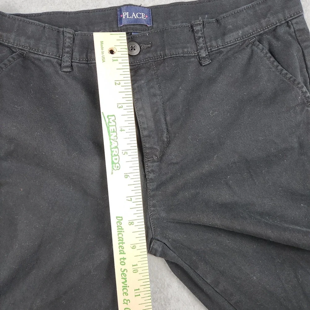 The Children's Place Pants Kids 16 Black Cotton Stretch Twill Uniform Classic